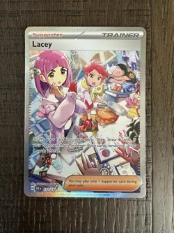 Pokemon TCG Lacey Trainer Stellar Crown Scarlet Violet 172/142 Card SIR NM NEW - Image 1