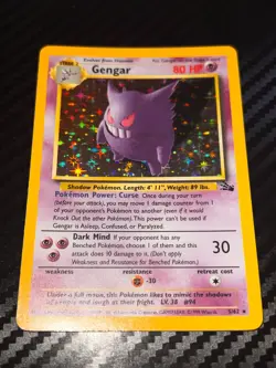 NM Gengar 5/62 Fossil Holo Vintage Clean Card Pokemon READ DESC - Image 1