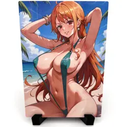 One Piece Nami Sexy Hot Anime Waifu Girl Doujin Lewd Goddess Story ACG Art Card - Image 1