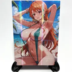 One Piece Nami Sexy Hot Anime Waifu Girl Doujin Lewd Goddess Story ACG Art Card - Image 2