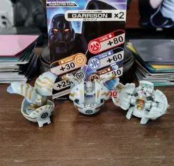 Bakugan B1 Haos Falconeer, Robotallion, & Laserman Gray Set W/ Vintage Card! - Image 1