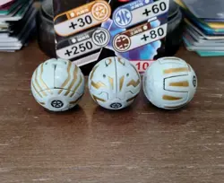 Bakugan B1 Haos Falconeer, Robotallion, & Laserman Gray Set W/ Vintage Card! - Image 4