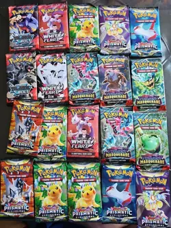 Pokemon Booster Packs, 10 Cards Per Pack, Lot Of 20 Packs Exactly As Shown - Image 1
