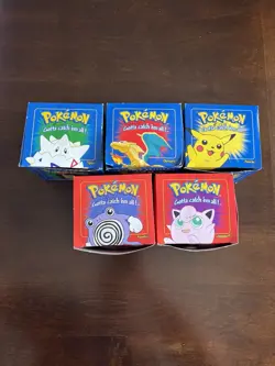 1999 Pokemon Burger King 23K Gold Plated Trading Card w/ Box Pokeball Set of 5 - Image 1