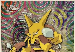 ALAKAZAM #65, Series 1 - 2000, Topps TV Animation Edition Chrome Pokemon Card - Image 3