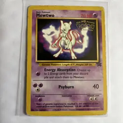 1999 Pokemon The First Movie Mewtwo Black Star WB Promo Card Rare - Image 1