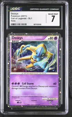CGC 7 Deoxys 2011 Call of Legends SL1 Holo Pokemon Card - Image 1