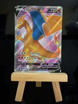 CHARIZARD V - SWSH050 Promo - Black Star NM/ LP (crease) - Pokemon TCG Card - Image 1
