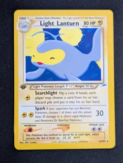 Pokemon Card LIGHT LANTURN 23/105 Neo Destiny Unlimited Rare LP-NM - Image 1