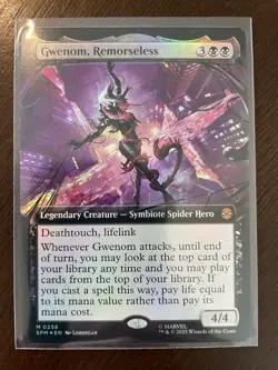 MTG Marvel’s Spider-Man Gwenom, Remorseless (Extended Art) Foil #256 Mythic - Image 1