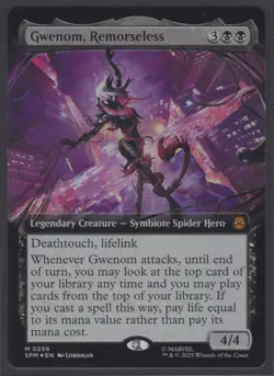 MTG Marvel’s Spider-Man Gwenom, Remorseless (Extended Art) Foil #256 Mythic - Image 2