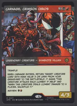 MTG Marvel’s Spider-Man Carnage, Crimson Chaos (Borderless) #227 Rare - Image 1