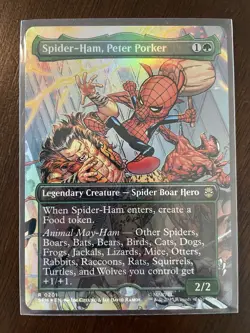 MTG Marvel’s Spider-Man Spider-Ham Peter Porker (Borderless) Foil #201 Rare - Image 1
