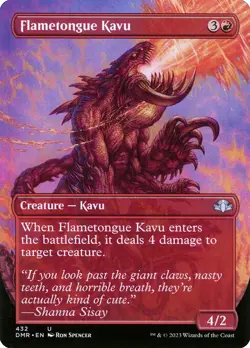1x Flametongue Kavu - Extended Art NM Eng MTG - Dominaria Remastered - Image 1