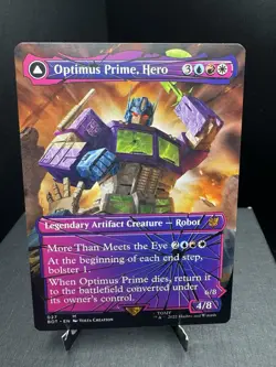 MTG Universes Beyond Transformers Optimus Prime Hero Shattered Glass Regular NM - Image 1