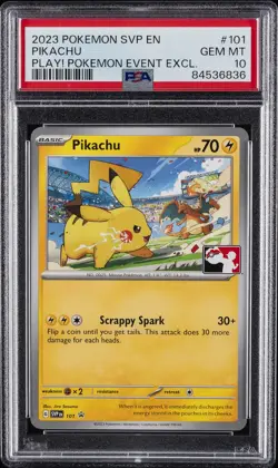 2023 POKEMON SVP EN-SV BLACK STAR PROMO #101 PIKACHU PSA 10 - Image 1