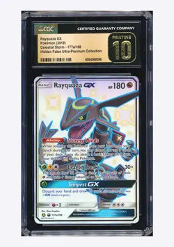 Pokemon CGC10 PRISTINE Rayquaza GX Shiny Holo 2019 177a/168 Hidden Fates ENG #2 - Image 1