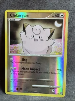 Clefairy 77/130 Diamond and Pearl Reverse Holo Pokemon TCG Heavily Played - Image 1