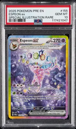 2025 POKEMON PRE EN-PRISMATIC EVOLUTIONS #155 ESPEON EX PSA 10 - Image 1