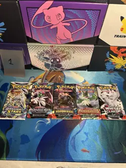Lot of 5 Pokemon TCG - Scarlet and Violet And Sword & Shield Booster Packs - Image 1