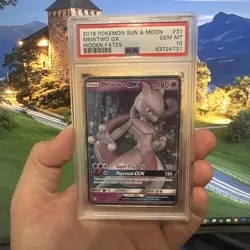 2019 Pokemon SM Hidden Fates Mewtwo GX #31 Sun & Moon PSA 10 - Image 1