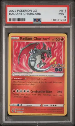 2022 POKEMON GO #011 RADIANT CHARIZARD PSA 9 - Image 1