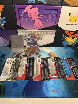 Lot of 5 Pokemon TCG - Scarlet and Violet And Sword & Shield Booster Packs - Image 2