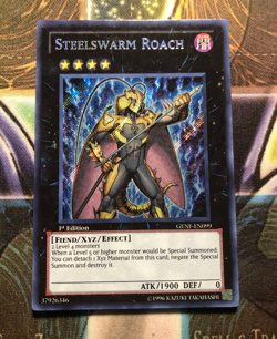 *** STEELSWARM ROACH *** 1ST EDITION SECRET RARE GENF-EN099 YUGIOH! MINT/NM - Image 1