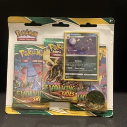 Pokemon TCG Sword & Shield Evolving Skies 3 Pack Blister + Umbreon Promo Card - Image 1