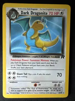 Dark Dragonite 22/82 Team Rocket Regular 2000 Pokemon Card NM - Image 1