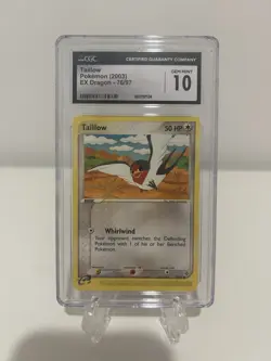 Taillow Pokemon Card (2003) EX Dragon 76/97 CGC Gem Mint 10 - Image 1