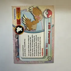 Pokemon 1999 Topps Pokemon TV Animation Edition #22 Fearow Card - Image 2