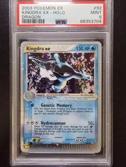 PSA 9 Kingdra Ex Holo 92/106 - 2003 Ex Dragon Rare Pokemon Card - Image 1