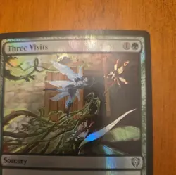 MTG English Magic FOIL Card Near Mint THREE VISITS, Commander Legends - Image 2