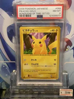 Pokemon Card PSA8 Pikachu 1ED DPt Bonds at the End of Time 088 2008 - Image 1
