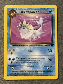 Dark Vaporeon 45/82 Vintage Team Rocket Pokemon Card 2000 - Image 1