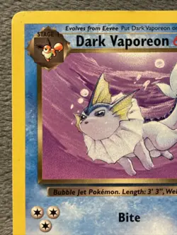 Dark Vaporeon 45/82 Vintage Team Rocket Pokemon Card 2000 - Image 2