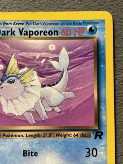 Dark Vaporeon 45/82 Vintage Team Rocket Pokemon Card 2000 - Image 3