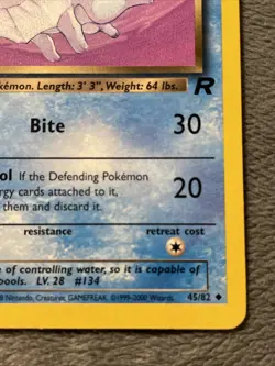 Dark Vaporeon 45/82 Vintage Team Rocket Pokemon Card 2000 - Image 5