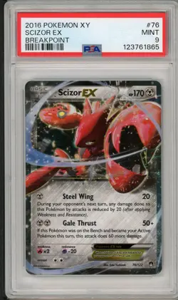 2016 Pokemon XY Breakpoint Scizor EX #76 PSA 9 - Image 1