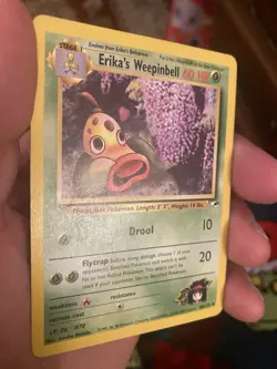 Erika's Weepinbell Gym Heroes 48/132 Regular Unlimited Vintage Pokemon TCG MP - Image 3