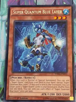 Yugioh 1x Super Quantum Blue Layer WIRA-EN032 Wing Raiders Rare 1st Edition NM - Image 1