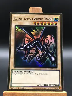 YuGiOh Rotaugiger Schwarzer Drache 1. Auflage Gold Rare Deutsch MAGO-DE003 NM - Image 2