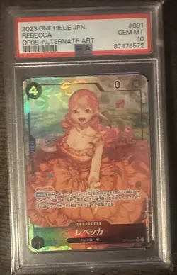 PSA 10 Gem Mint 2023 REBECCA OP05-091 SR ALT ART ONE PIECE CARD JAPANESE - Image 1