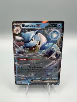 Blastoise ex 009/165 Scarlet & Violet 151 Double Rare Holo Pokemon TCG Card NM - Image 1
