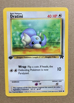 1st Edition Dratini 53/82 Team Rocket - Common Pokemon Card - EXCELLENT - Image 1