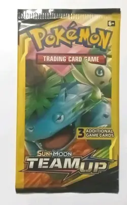 Pokemon Team Up Booster Pack (3 Card Mini Pack) - Sealed - Venusaur Celebi Art - Image 1