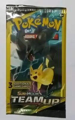 Pokemon Team Up Booster Pack (3 Card Mini Pack) - Sealed - Zekrom Pikachu Art - Image 1