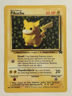 1999 Pokemon TCG Pikachu Card Ivy, Black Star Promo, #1 - Image 1