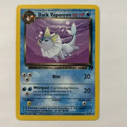 Vintage VTG Dark Vaporeon 45/82 Team Rocket Regular Pokemon TCG Card LP - Image 1